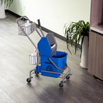 Cleaning Cart, 26L Jaw Press Bucket, Blue