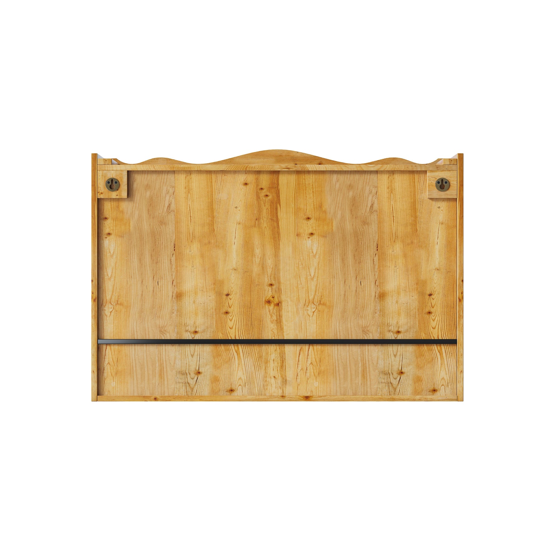 Retro 2 Door Sliding Cabinet 90CM Three Layers Storage Space, Natural Finish