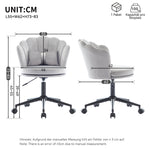 Dressing/Office Chair, Petal Backrest Butterfly Lumbar Cushion Height Adjustable, Soft Seat Cushion