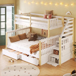 Iron Bunk Bed with Ladder & Storage, 120x200cm, Black Iron & MDF