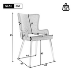 Velvet Dining Chair Set of 4 with Metal Legs Grey