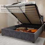 Modern Minimalist Soft Bed, High Box with Pneumatic Rod, 160*200CM, Gray
