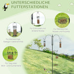 Bird Feeding Station, 208 cm 4 Hooks Bird Bath, Steel, Black