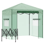 Greenhouse/Tomato House Roll-Up Door Window 238x178x240cm PE Steel Dark Green