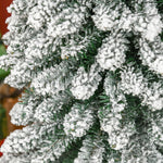 Artificial Christmas Tree, Slim Snow-Covered Fireproof, 210 cm, Green/White