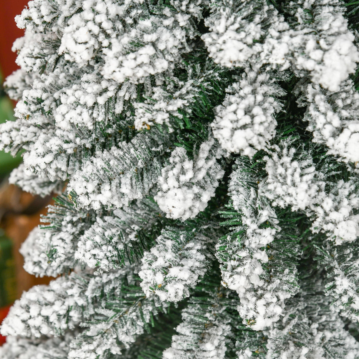 Artificial Christmas Tree, Slim Snow-Covered Fireproof, 210 cm, Green/White