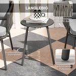Rattan Bistro Set, 3-Piece, 2 Chairs, Coffee Table, Steel, Gray