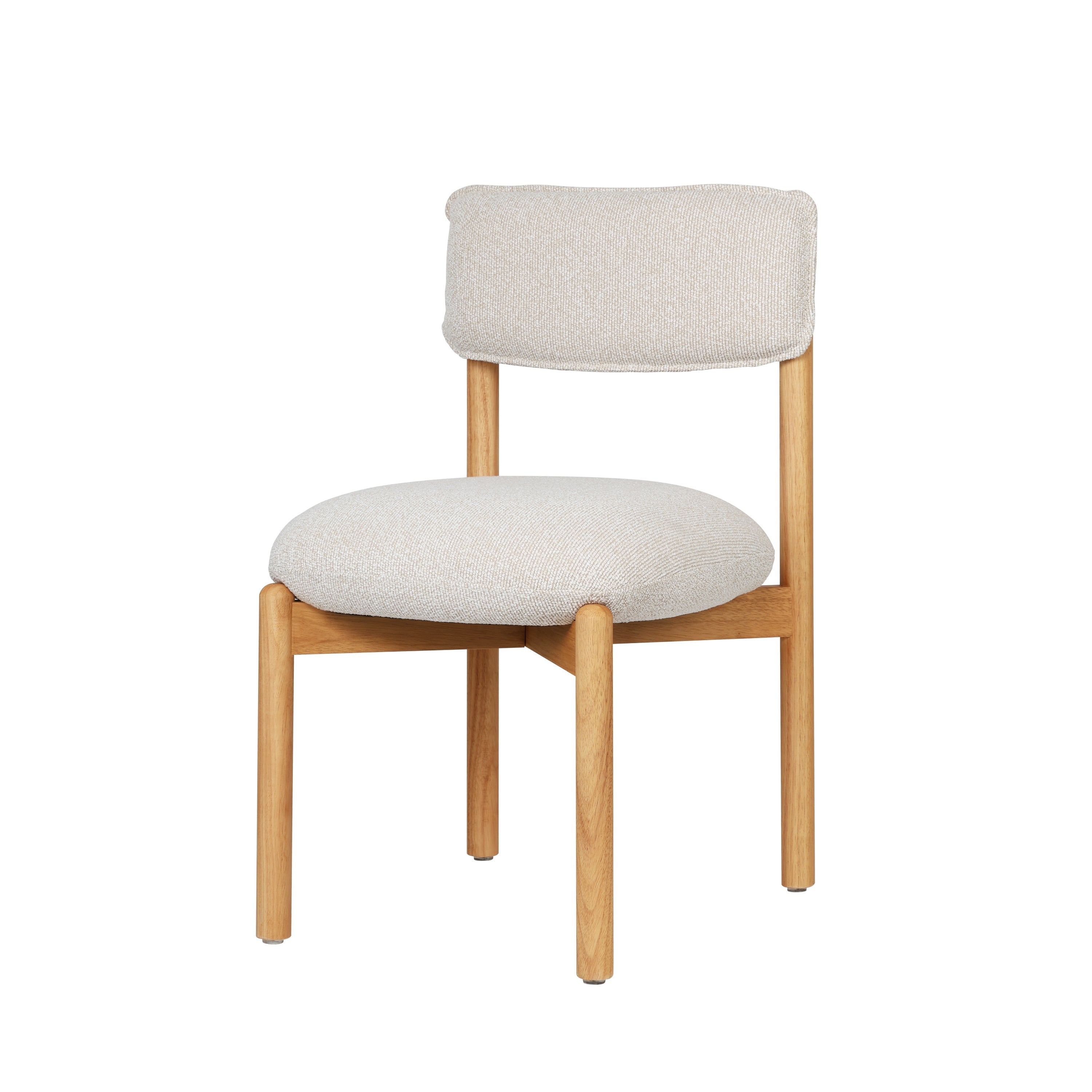 Wooden Chair Frank, Upholstered Small Packing Size, Natural/Beige