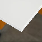 Folding table mobile dining table with folding worktop and castors in white