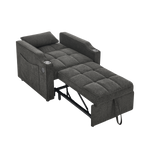 3-in-1 Sofa Bed Slide-to-Transform USB Charging - Gray
