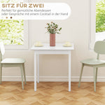 Square Dining Table for 2, 75 x 75 x 76 cm, Wood, White