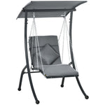 Hollywood Swing Garden Swing Cushions Adjustable Sunshade, Dark Grey