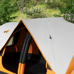 Camping Tent, Tunnel Tent 8-Person 2 Rooms Windproof 2000mm Water-Repellent, Orange