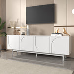 TV Cabinet, 175x38x56 cm Adjustable Shelves Lowboard, White