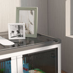 Storage Box 69L Stackable Foldable with Wheels, White