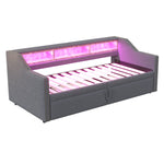N623P307921E Sofa Bed, Pull-Out 90x200cm to 180x200cm, Upholstered with Storage/USB/LED