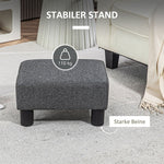 Stool, Modern Footstool Ottoman, Dark Grey Linen-Look