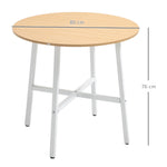 Dining Table for 4 People, Modern Living Room, Steel & Natural Wood