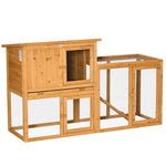Rabbit Hutch, Removable Tray, Ramp, Fir Wood, Orange
