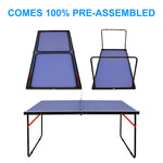 Table Tennis Table, Foldable Portable 137.2cm/4.5FT, Ping Pong Set