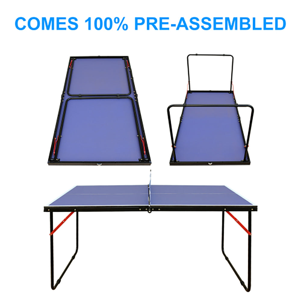 Table Tennis Table, Foldable Portable 137.2cm/4.5FT, Ping Pong Set