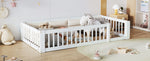 Platform Bed with Side Rails & Pillows, 90x200 cm, White