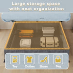Bed Frame 140x200cm with Gas Lift & Mattress, Grey Dutch Velvet