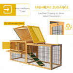 Rabbit Hutch 2 Levels, Outdoor Run, Fir Wood