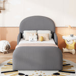 Children's Upholstered Bed 90x200 Hydraulic Storage, Grey Velvet