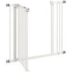 Dog Safety Gate, 74-87cm, Stair Gate, Metal Plastic White