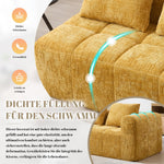 2-Person Sofa, Plush Cushion Side Pockets, Yellow
