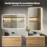LED Bathroom Mirror 60x100 cm - Backlit Dimmable HD Silver Glass