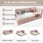 L-Shaped Sleeper Sofa Bed - 2-in-1 Space-Saving, Pink Velvet