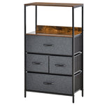 Chest of Drawers, 4-Drawer Linen Storage Cabinet, Black