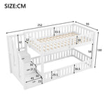 Bunk Bed with Storage Ladder, 90x200cm, White