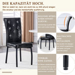 2 Dining Chairs Vintage Crocodile Faux Leather Crystal Clasp - Black