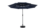 Outdoor Umbrella 14.8 Ft Double Sided Rectangular Large with Crank, Navy Blue
