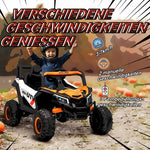 Kids Electric Ride-On Car with Remote Control, LED Lights and USB, Orange