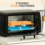 Mini Oven 10L 750W 60-Min Timer Electric Including Tray/Rack, Black