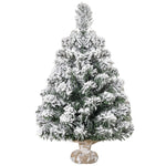 Mini Artificial Christmas Tree 60cm, 67 Tips with Snow, Cement Base