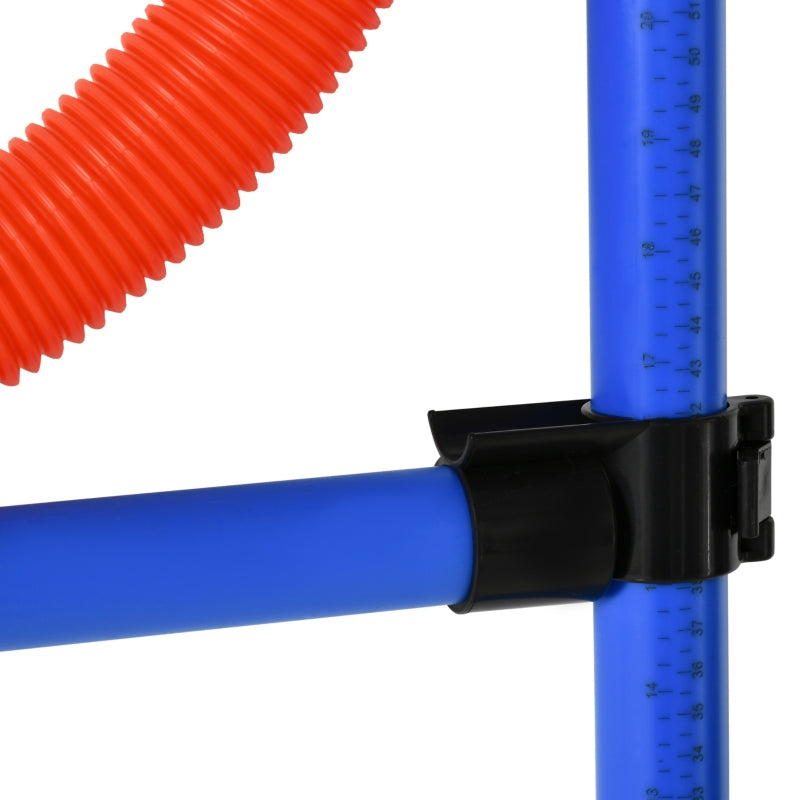 Dog Agility Set, 3 in 1, Slalom Hurdle Jumping Ring, Blue+Red