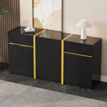 Luxurious Sideboard with 3 Doors and 2 Drawers, High-Gloss Lacquer Finish