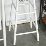 3-Piece Bar Table Set 2 Bar Stools Storage Shelf, MDF Steel, White + Oak