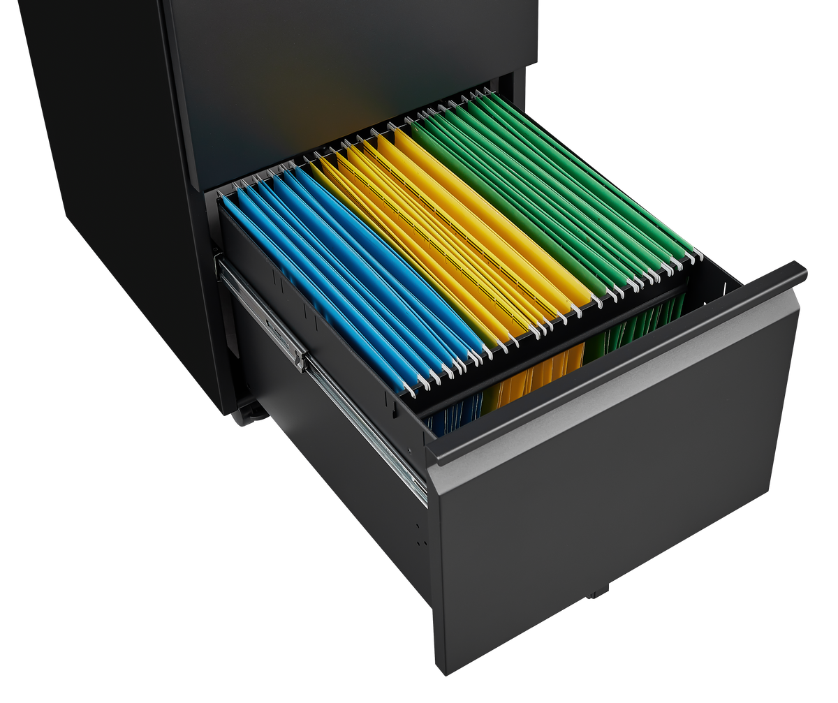 File Cabinet 2 Drawer Lock Rolling Under Desk Legal/Letter/A4 Metal Black