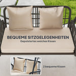 Hollywood Swing 2-Seater Garden Swing with Adjustable Sunroof Cushion Khaki
