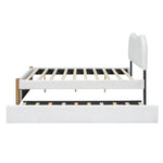 Upholstered Bed 140x200cm Pull-out Rollaway Bed - White