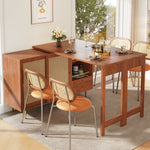 360° Rotating Bar Table Extendable Storage Rattan Door Brown