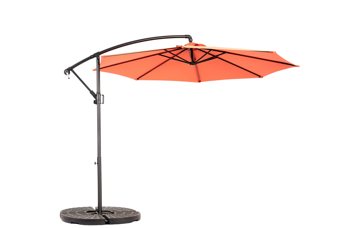 14.8 Ft Double Sided Outdoor Umbrella, Rectangular Large with Crank, Orange