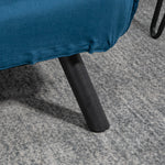 Sleeper Sofa Recliner, Fold-Out Bed Adjustable Backrest, Velvet Blue