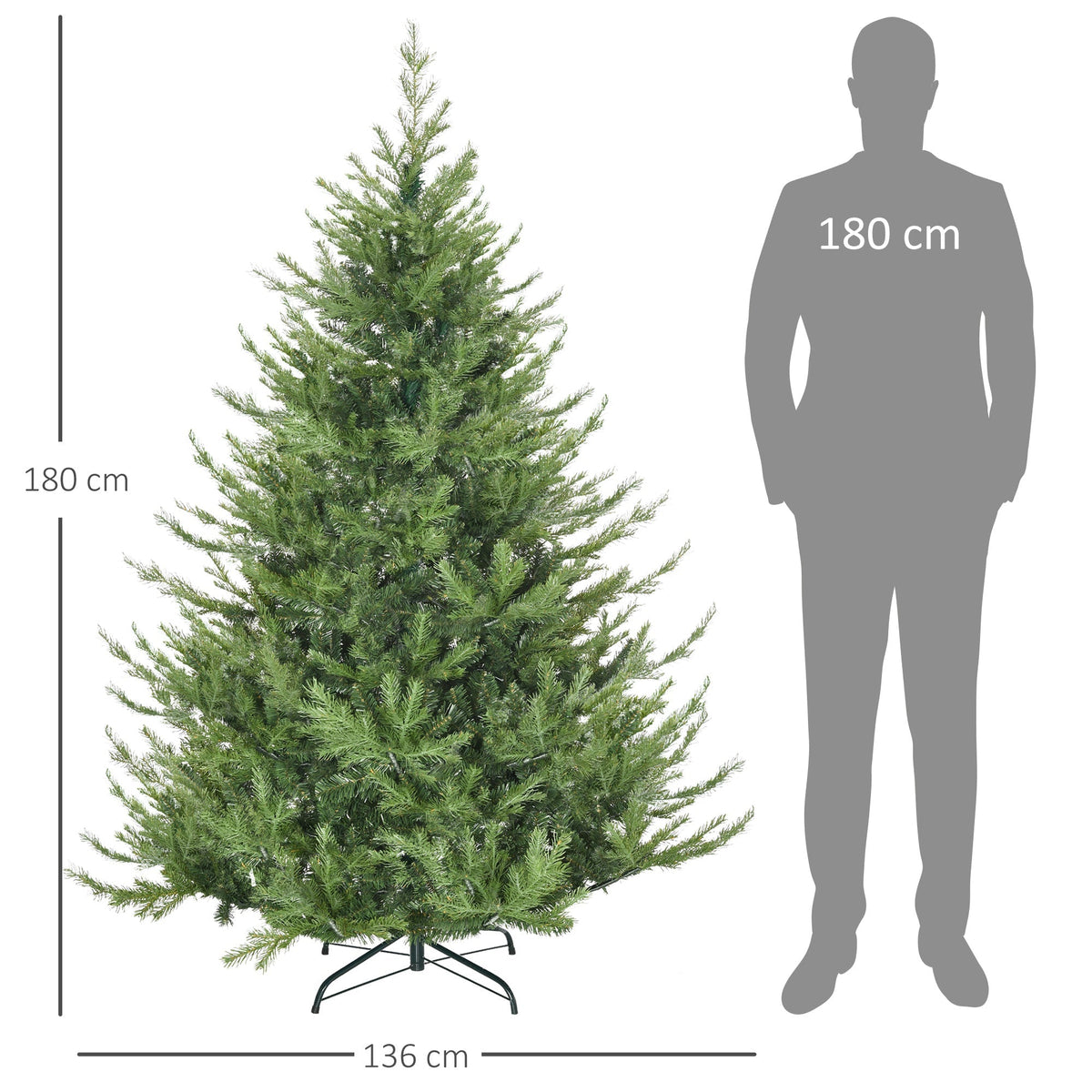 Christmas Tree, Artificial, 180 cm, 1942 Tips, Green